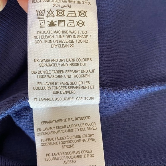 Boden Ellen Blue Soft Jersey Ribbed Hoodie with V-neck, size US 4 - Picture 12 of 12